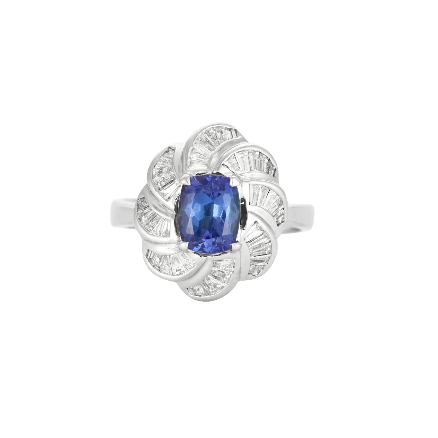 Bague en or gris tanzanite et diamants sold by 58 Facettes