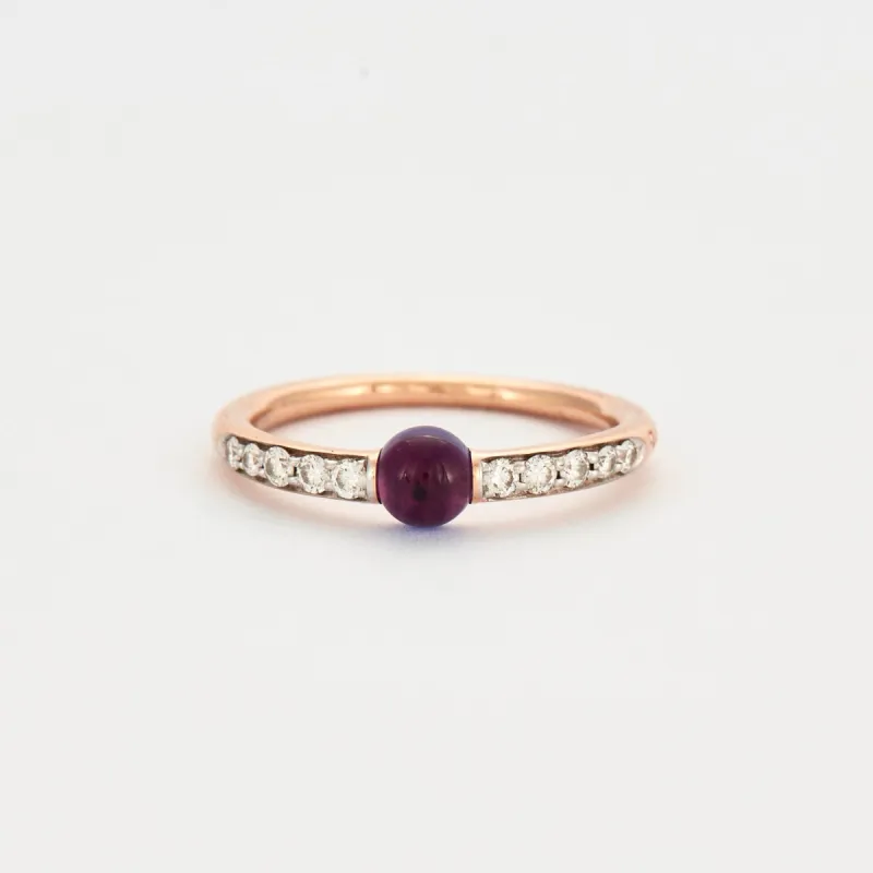 POMELLATO - Mama non mama - Bague jonc en or rose, améthyste et diamants sold by 58 Facettes