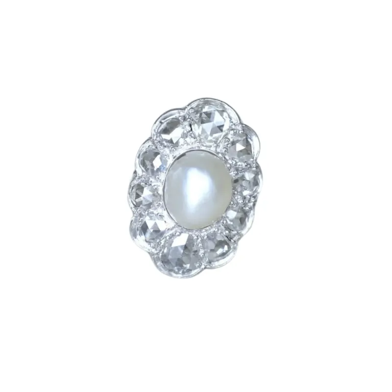 Bague Marquise Art Deco Perle Fine et Diamants sold by 58 Facettes
