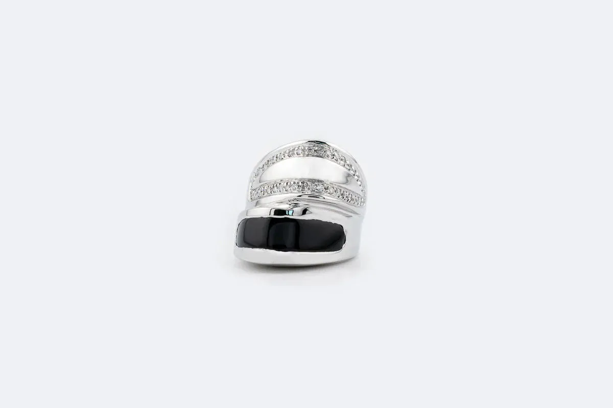 Bague en or blanc avec onyx et diamants sold by 58 Facettes product image thumbnail 3