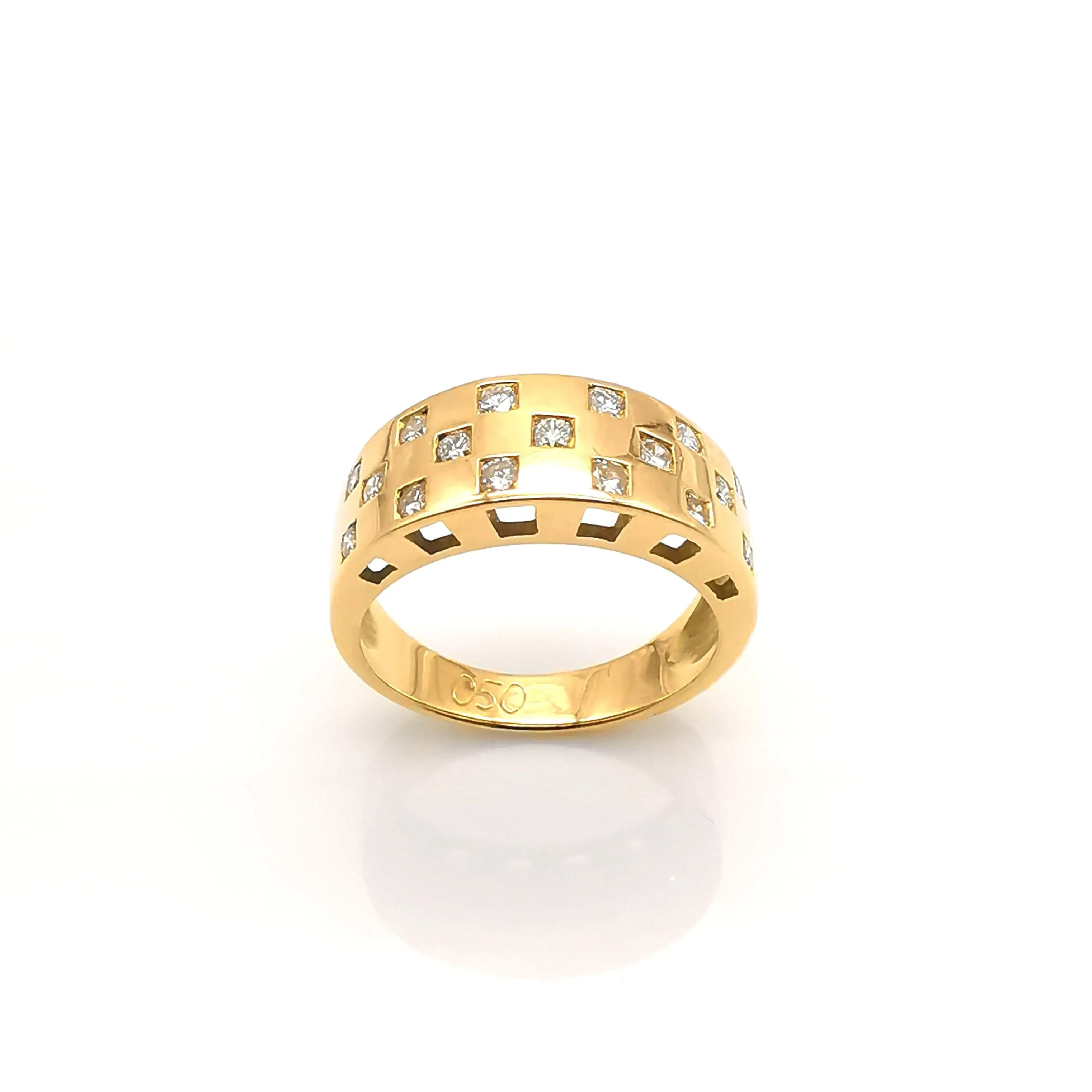 Bague or jaune et diamants sold by 58 Facettes