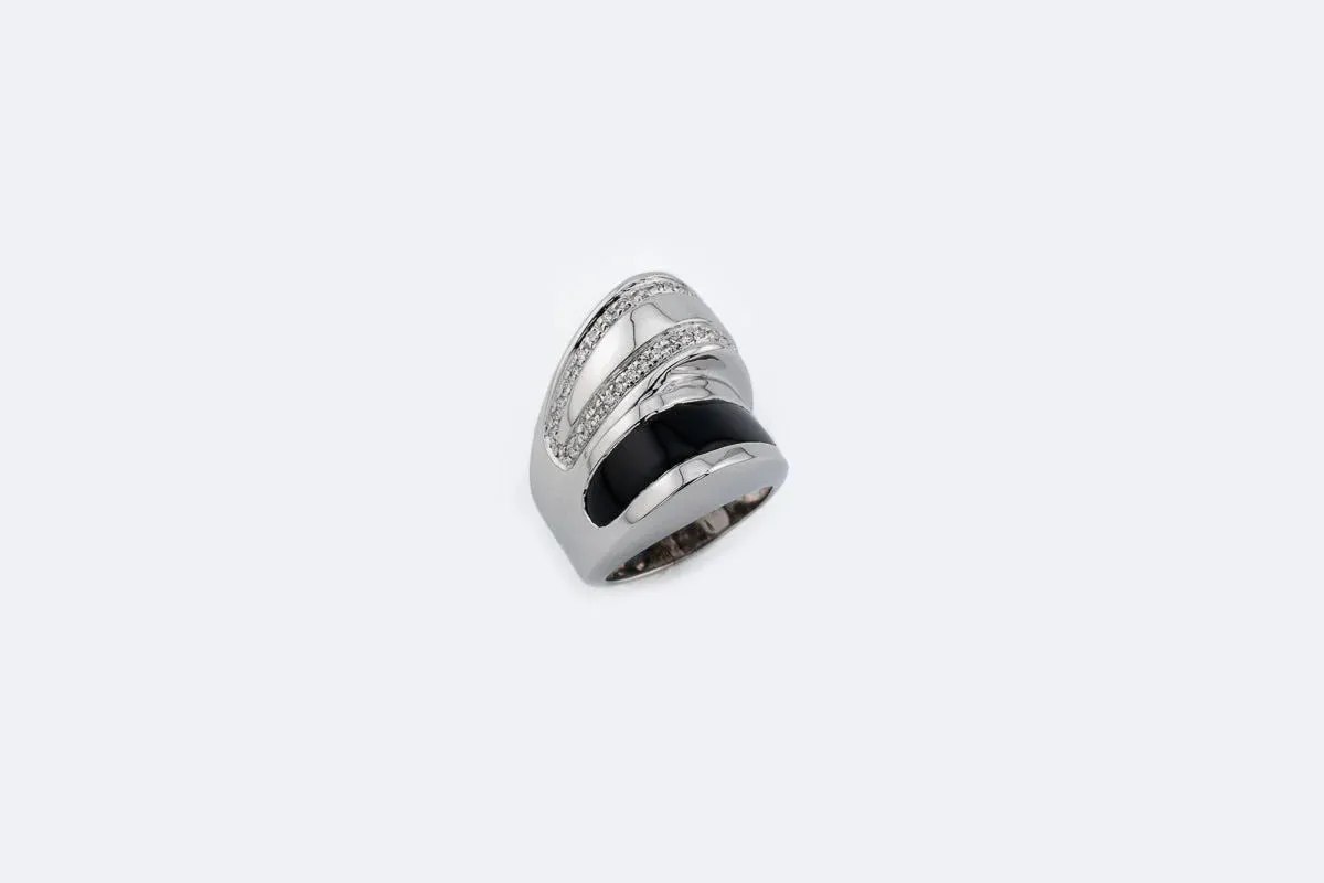 Bague en or blanc avec onyx et diamants sold by 58 Facettes product image thumbnail 2