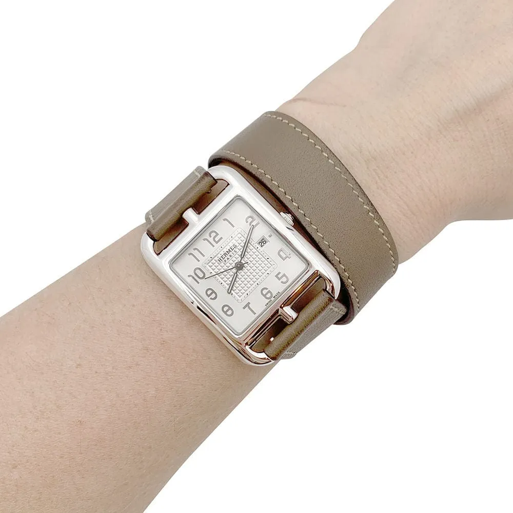 Montre Hermès, "Cape Cod", acier sur cuir. sold by 58 Facettes product image thumbnail 3
