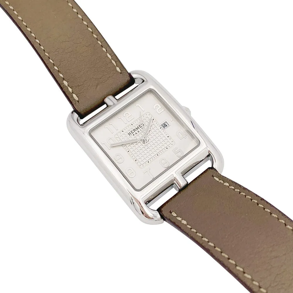 Montre Hermès, "Cape Cod", acier sur cuir. sold by 58 Facettes product image thumbnail 4