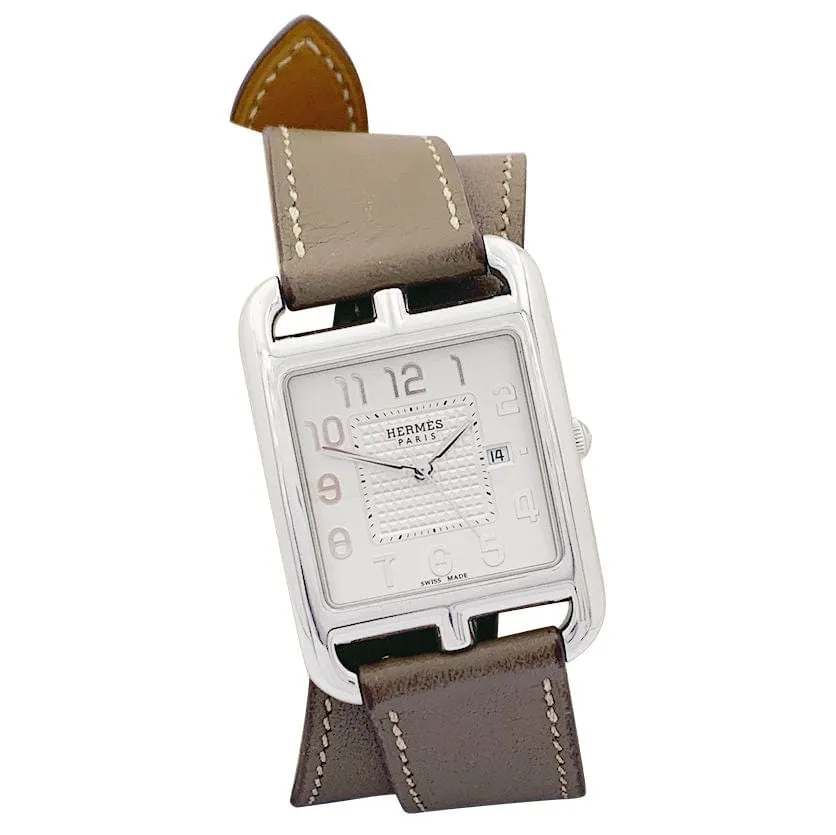 Montre Hermès, "Cape Cod", acier sur cuir. sold by 58 Facettes