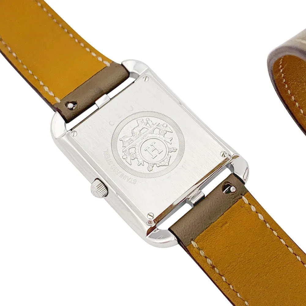 Montre Hermès, "Cape Cod", acier sur cuir. sold by 58 Facettes product image thumbnail 5