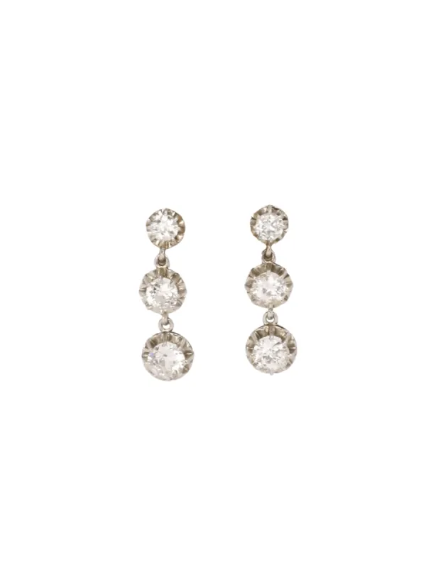 Boucles d’oreilles pendantes diamants sold by 58 Facettes