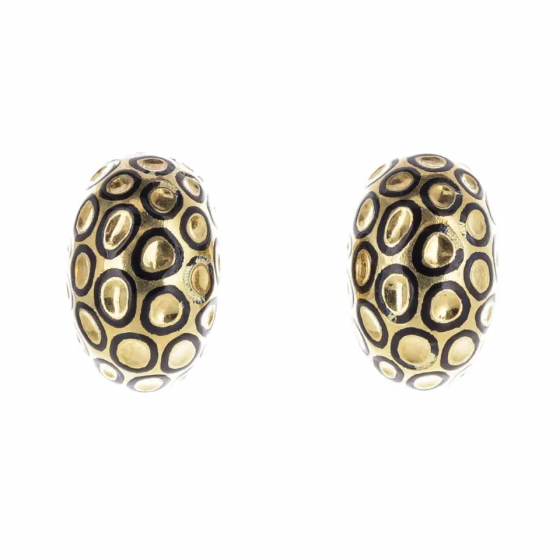 Van Cleef & Arpels - Boucles d'Oreilles Vintage Or Jaune émail sold by 58 Facettes