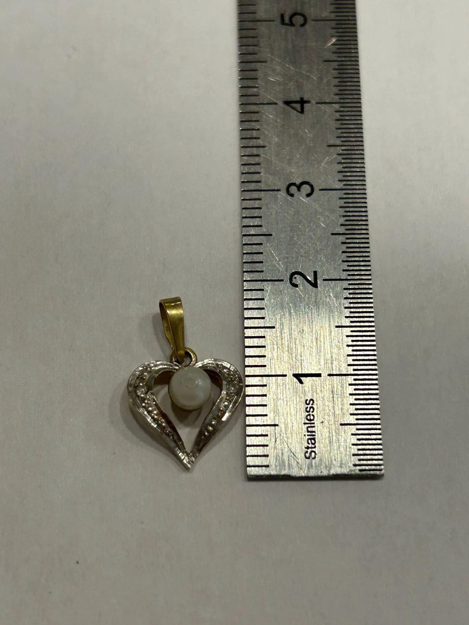 Pendentif coeur 2 ors diamants et perle sold by 58 Facettes product image thumbnail 3