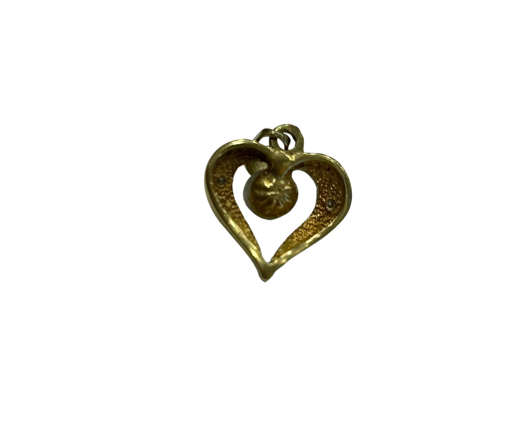 Pendentif coeur 2 ors diamants et perle sold by 58 Facettes