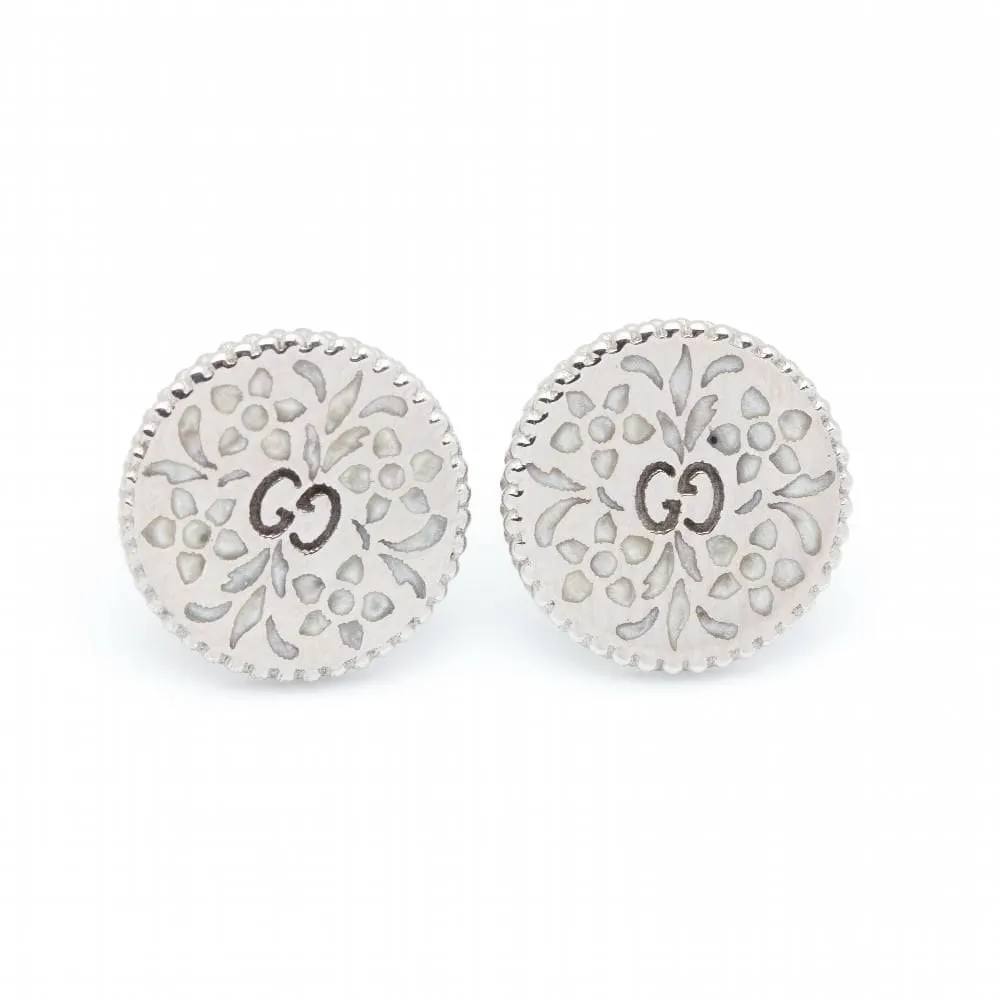 GUCCI - Boucles d'oreilles Or blanc Email sold by 58 Facettes