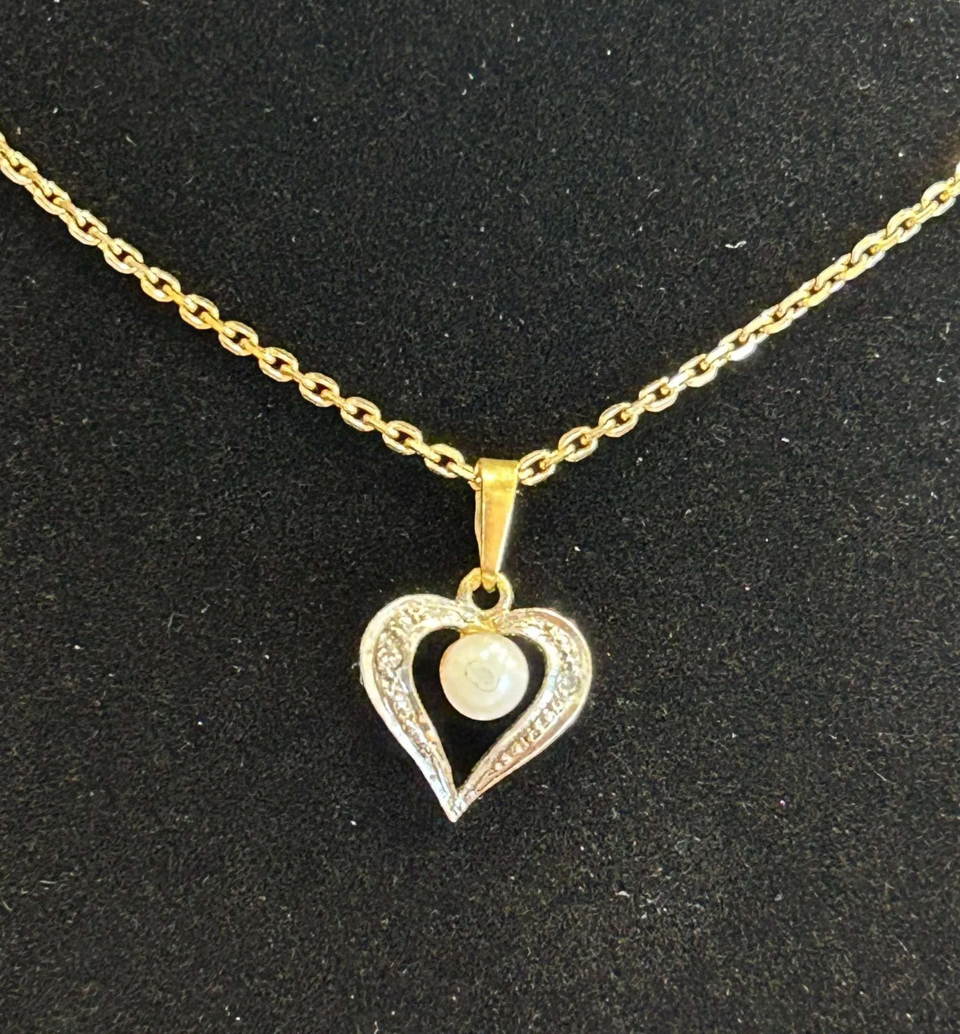 Pendentif coeur 2 ors diamants et perle sold by 58 Facettes product image thumbnail 5