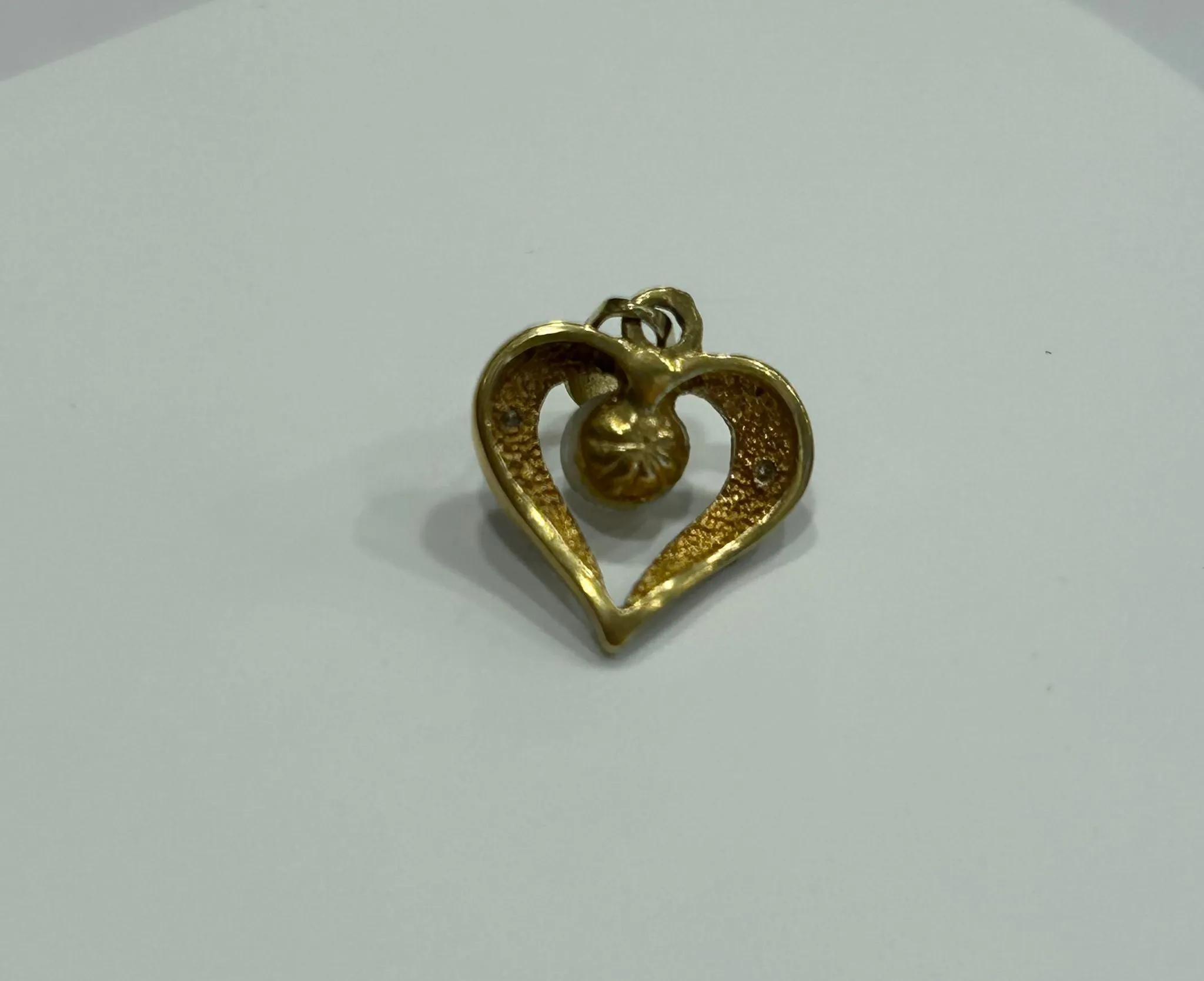 Pendentif coeur 2 ors diamants et perle sold by 58 Facettes product image thumbnail 2