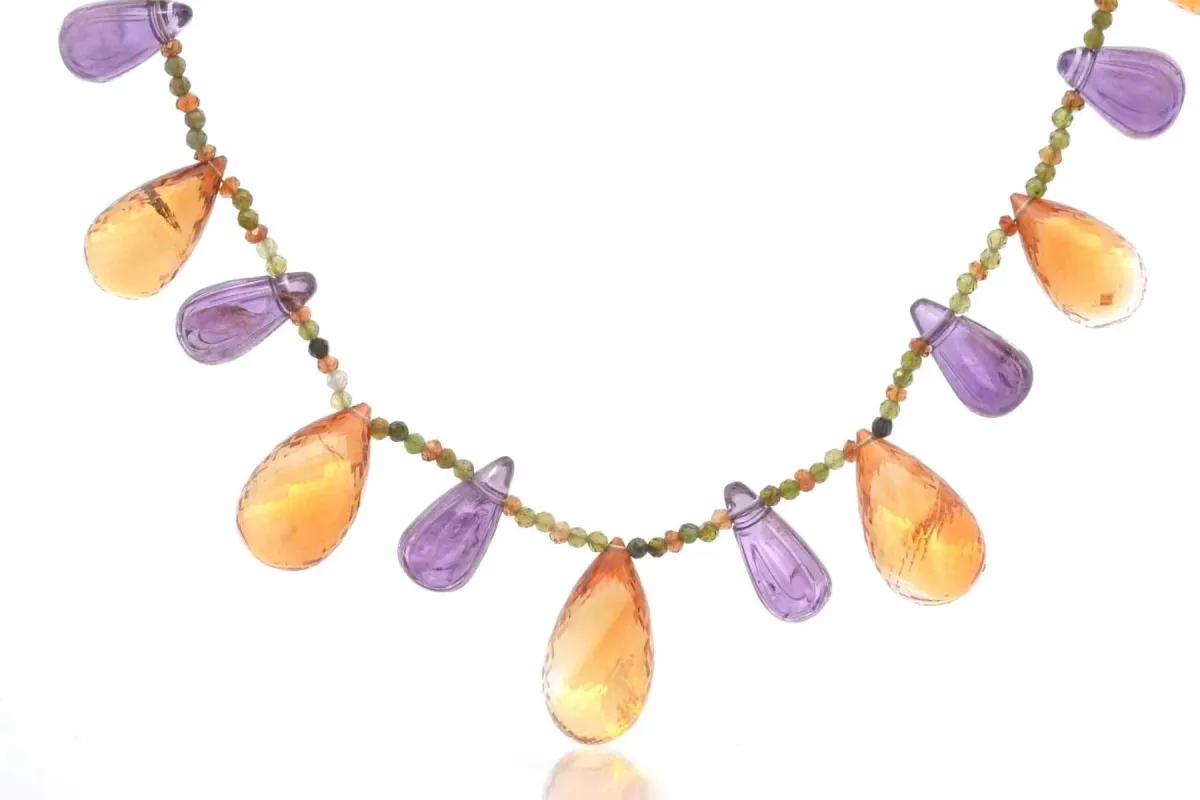 Collier citrine et améthyste en or jaune sold by 58 Facettes