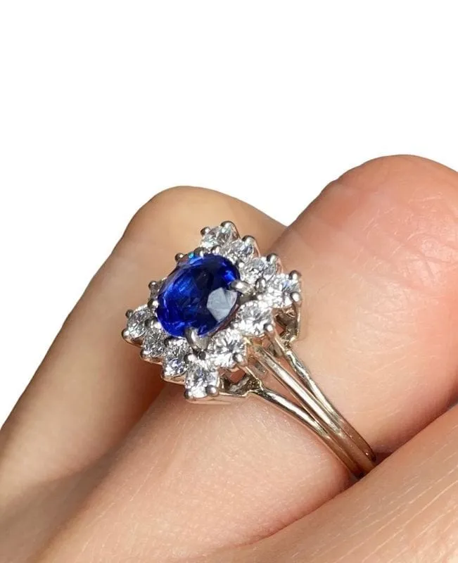 Bague or gris platine saphir diamants sold by 58 Facettes product image thumbnail 2