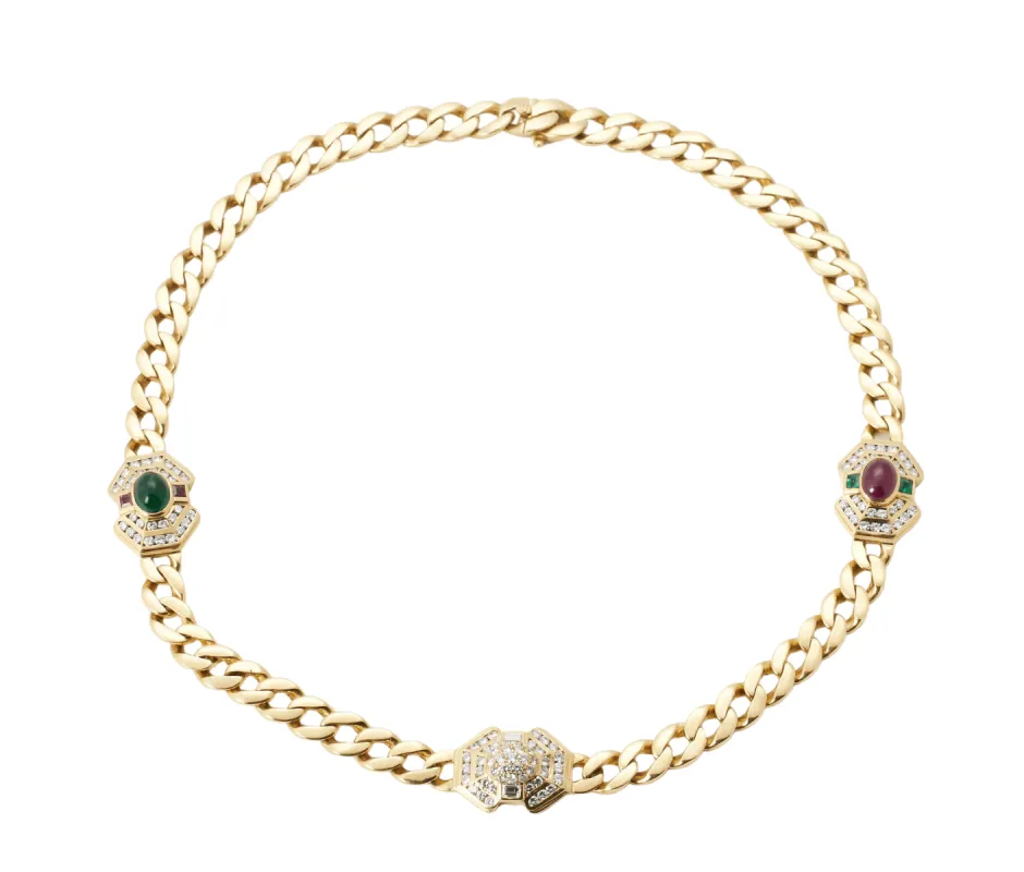 Collier diamant rubis et émeraude sold by 58 Facettes