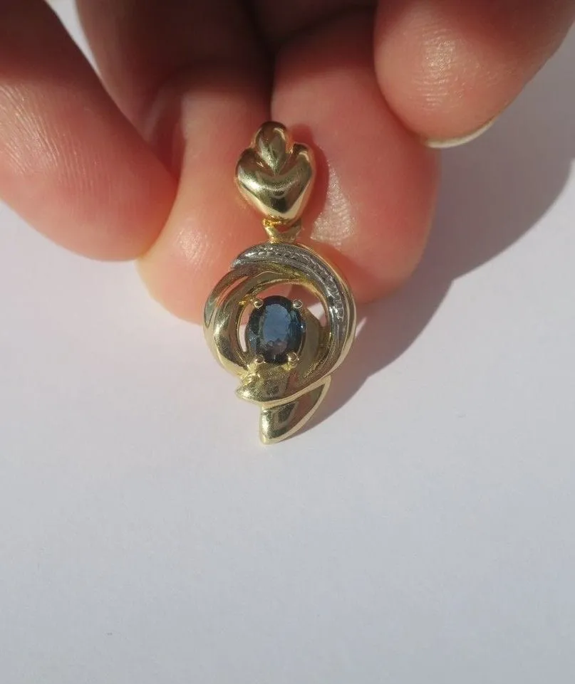 Pendentif cœur bicolore en or 18 carats au saphir sold by 58 Facettes product image thumbnail 5