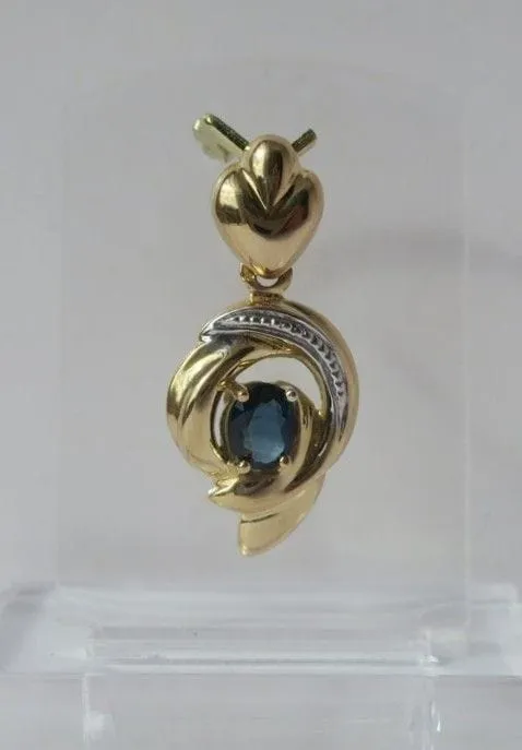 Pendentif cœur bicolore en or 18 carats au saphir sold by 58 Facettes product image thumbnail 2