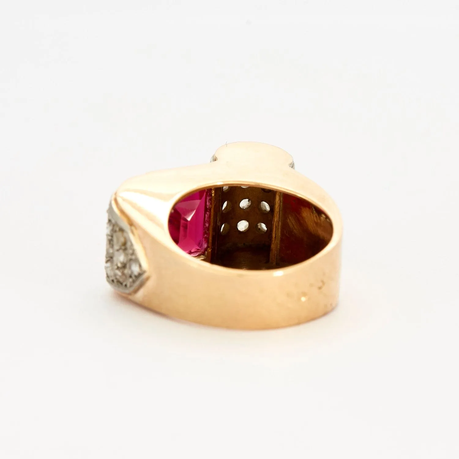 Bague Tank - platine, or jaune, rubis et diamants sold by 58 Facettes product image thumbnail 5