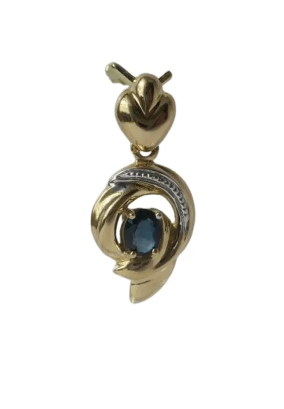 Pendentif bicolore coeur saphir sold by 58 Facettes