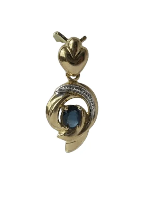 Pendentif cœur bicolore en or 18 carats au saphir sold by 58 Facettes