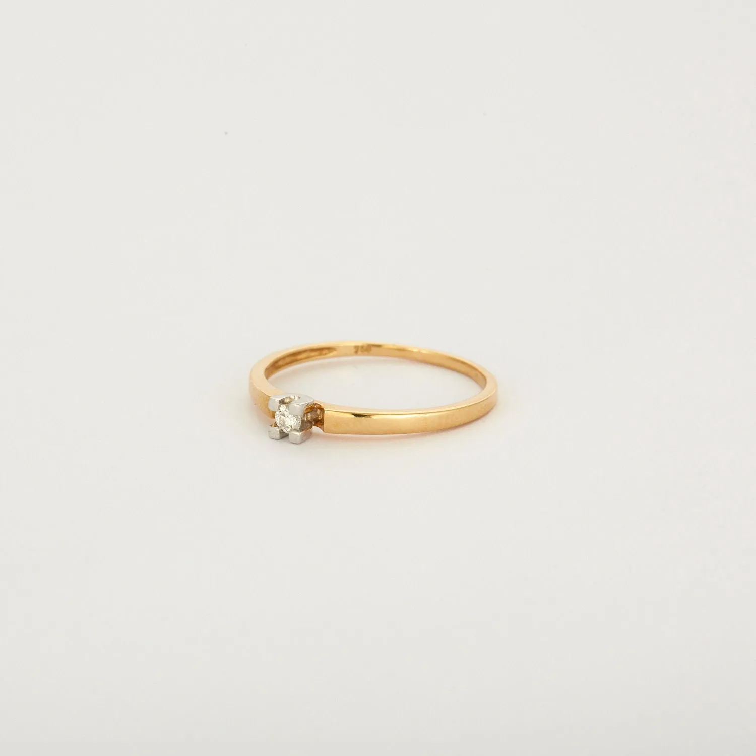 Solitaire or jaune et blanc diamant sold by 58 Facettes product image thumbnail 4