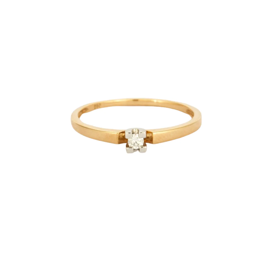Solitaire or jaune et blanc diamant sold by 58 Facettes