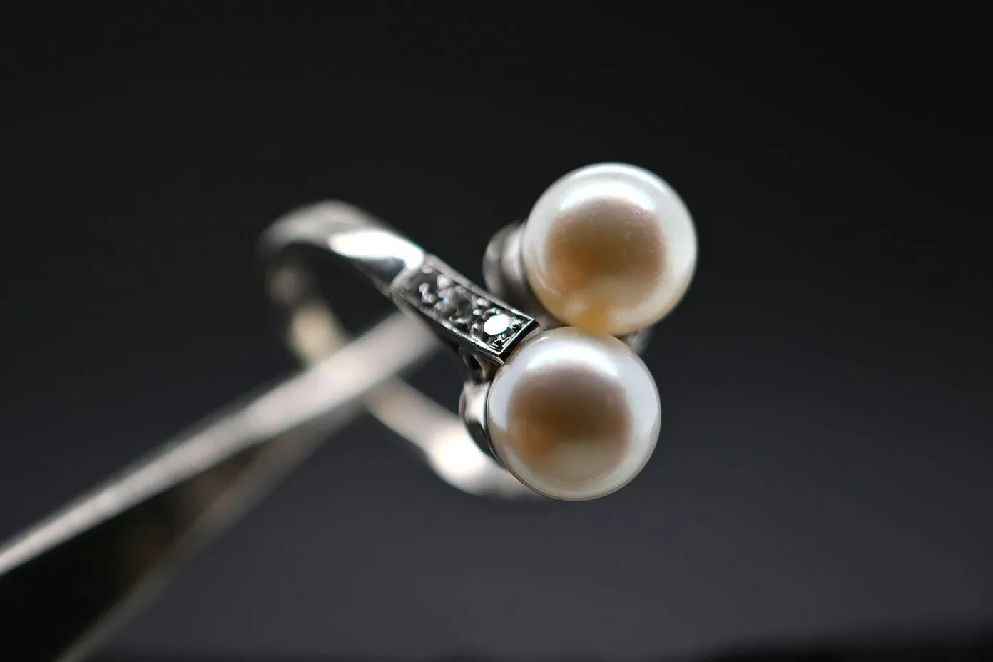 Bague Toi et Moi en Or Blanc Diamants Perles sold by 58 Facettes product image thumbnail 5