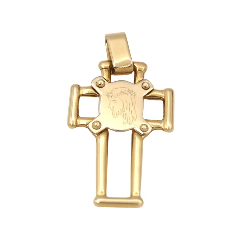 Croix sérigraphiée en or 18 carats avec pendentif Christ sold by 58 Facettes