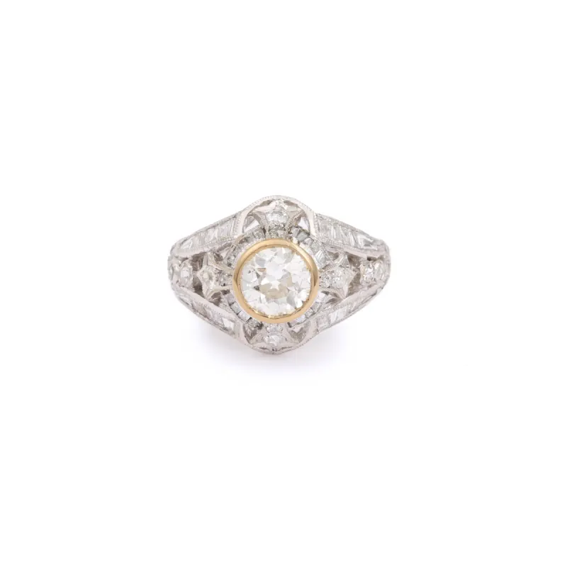 Bague diamant or blanc style art déco sold by 58 Facettes