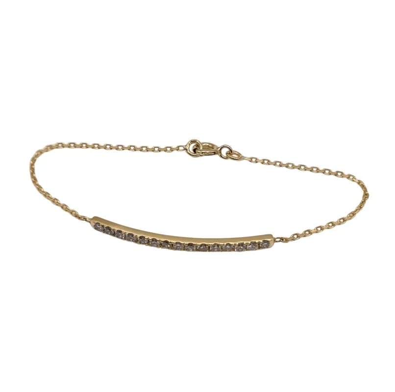 Bracelet or jaune 18 carats serti d’une barrette de diamants sold by 58 Facettes
