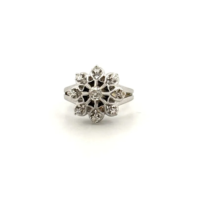 Bague Entourage Or Blanc Diamants sold by 58 Facettes