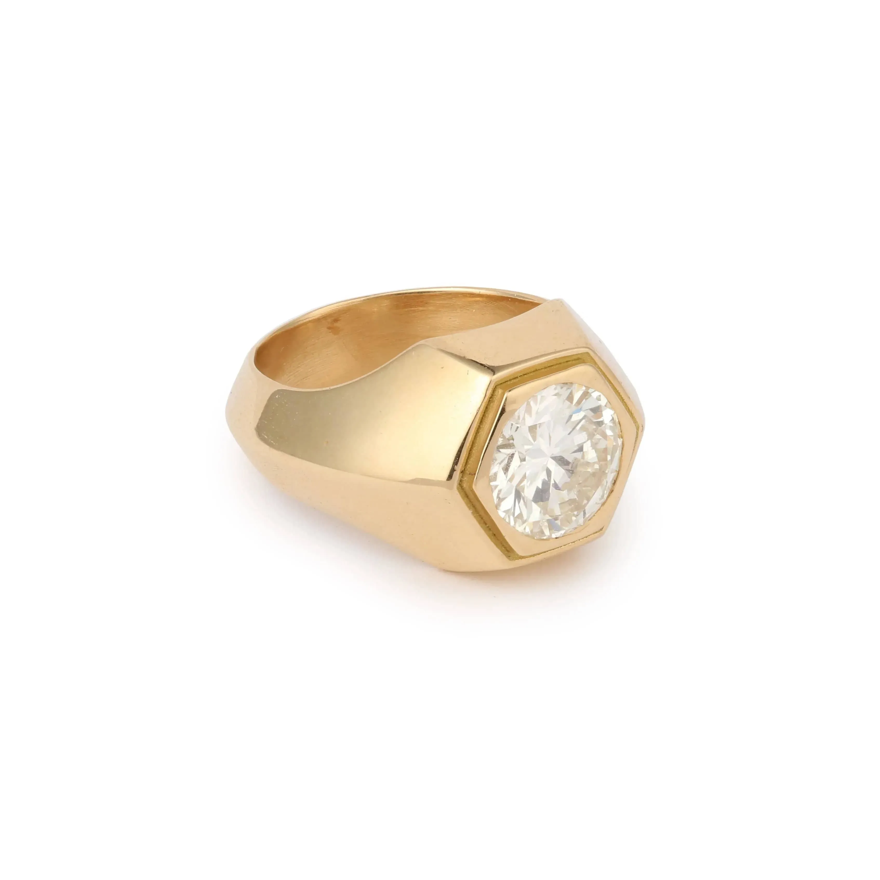Bague Chevalière Diamant 2.35 cts Or Jaune (Certificat) sold by 58 Facettes product image thumbnail 3