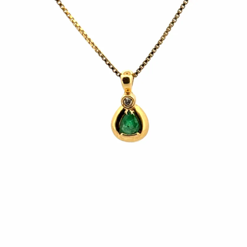 Pendentif or jaune émeraude et diamant sold by 58 Facettes