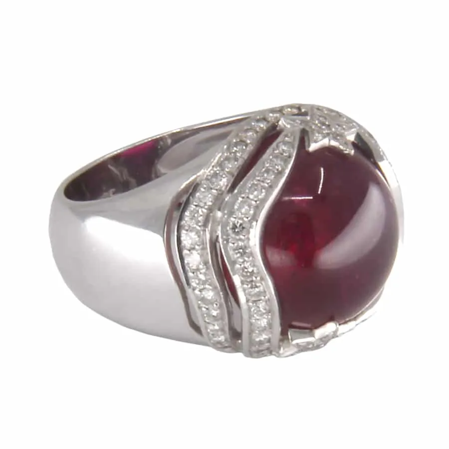 Bague en or blanc, tourmaline rose et diamant sold by 58 Facettes product image thumbnail 5