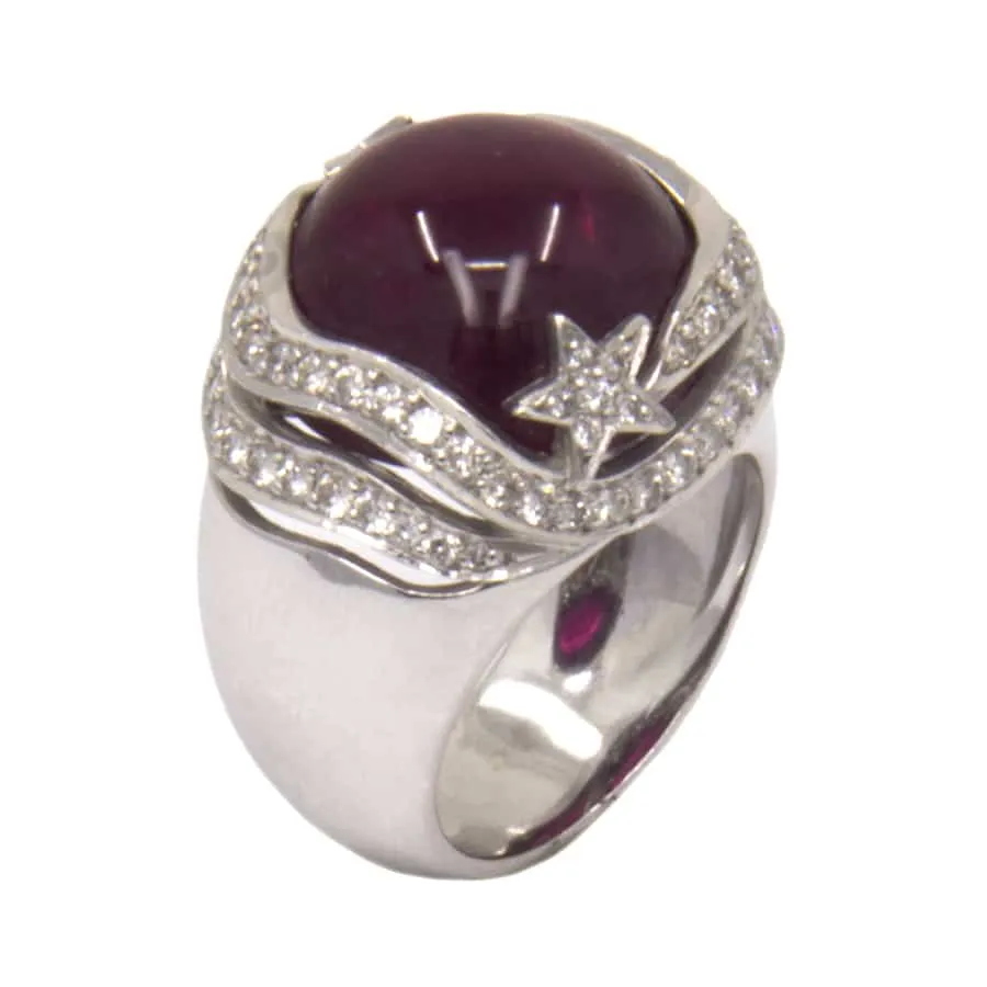 Bague en or blanc, tourmaline rose et diamant sold by 58 Facettes product image thumbnail 3