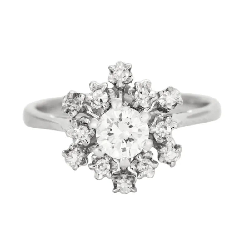 Bague Flocon or gris et diamants sold by 58 Facettes