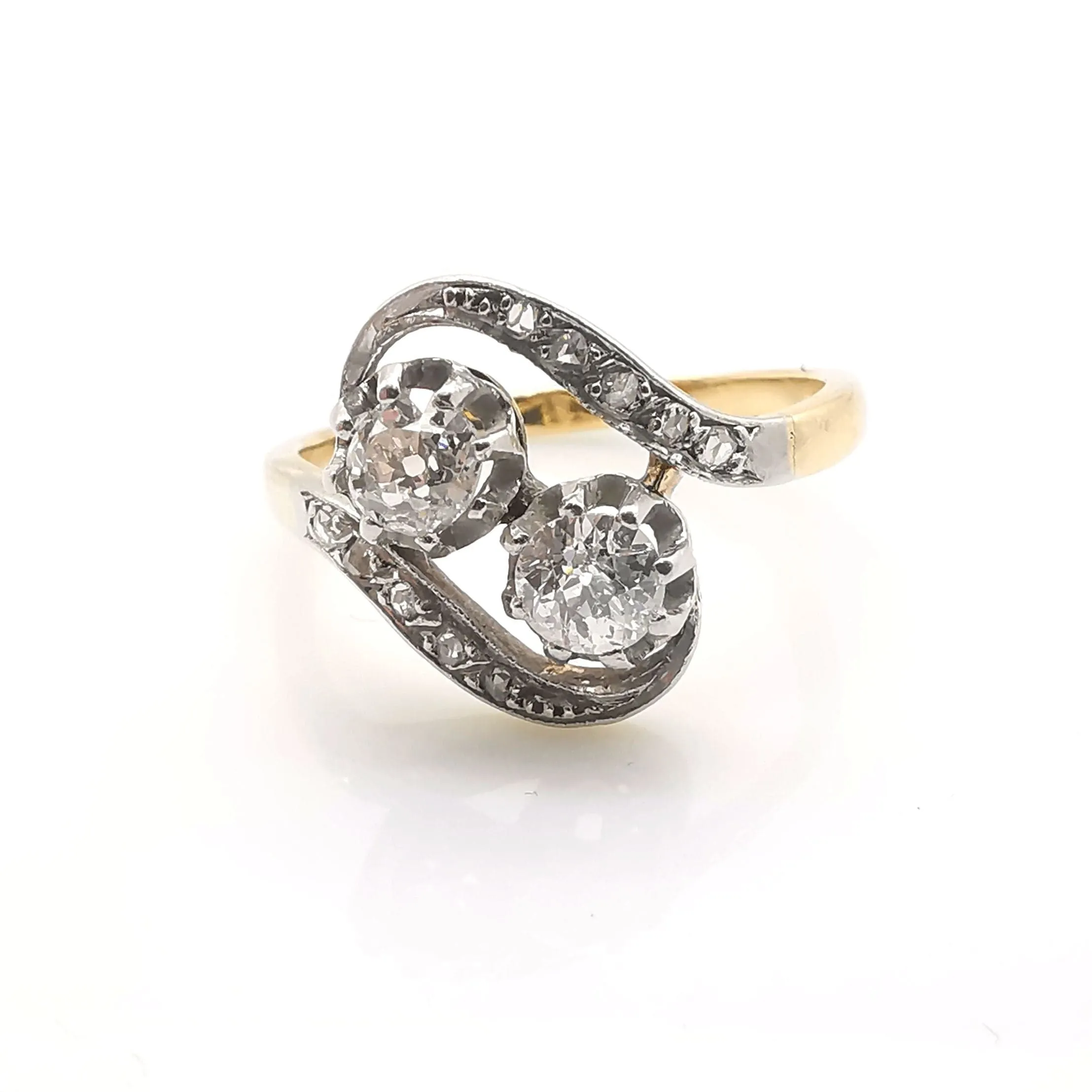 Bague "Toi et Moi" Or jaune Platine & Diamants sold by 58 Facettes product image thumbnail 5