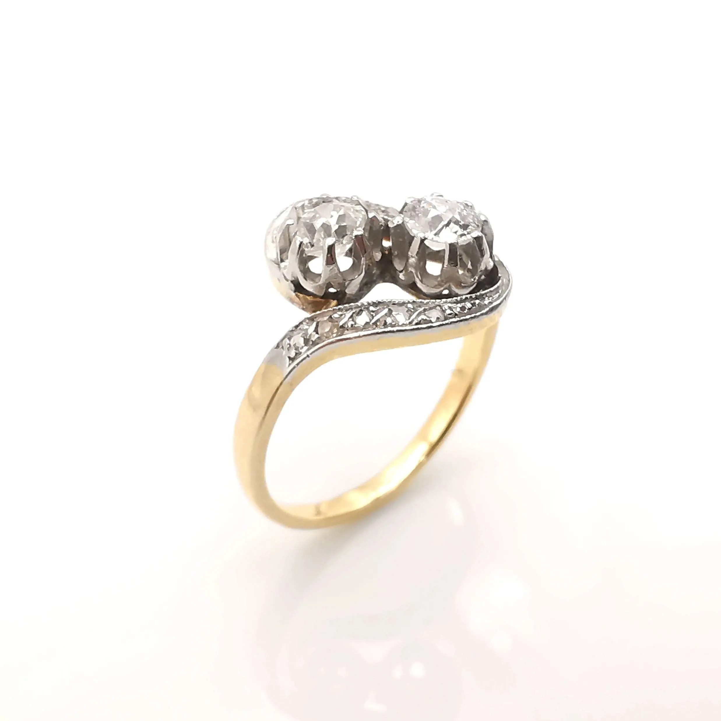 Bague "Toi et Moi" Or jaune Platine & Diamants sold by 58 Facettes product image thumbnail 3