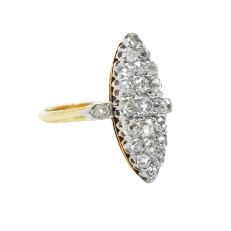 Bague ancienne marquise or et platine diamants sold by 58 Facettes