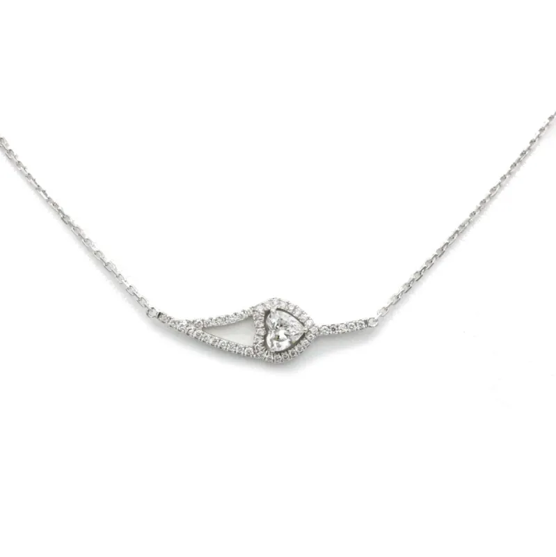 MESSIKA - Collier Entourage Coeur Or Blanc Diamants sold by 58 Facettes