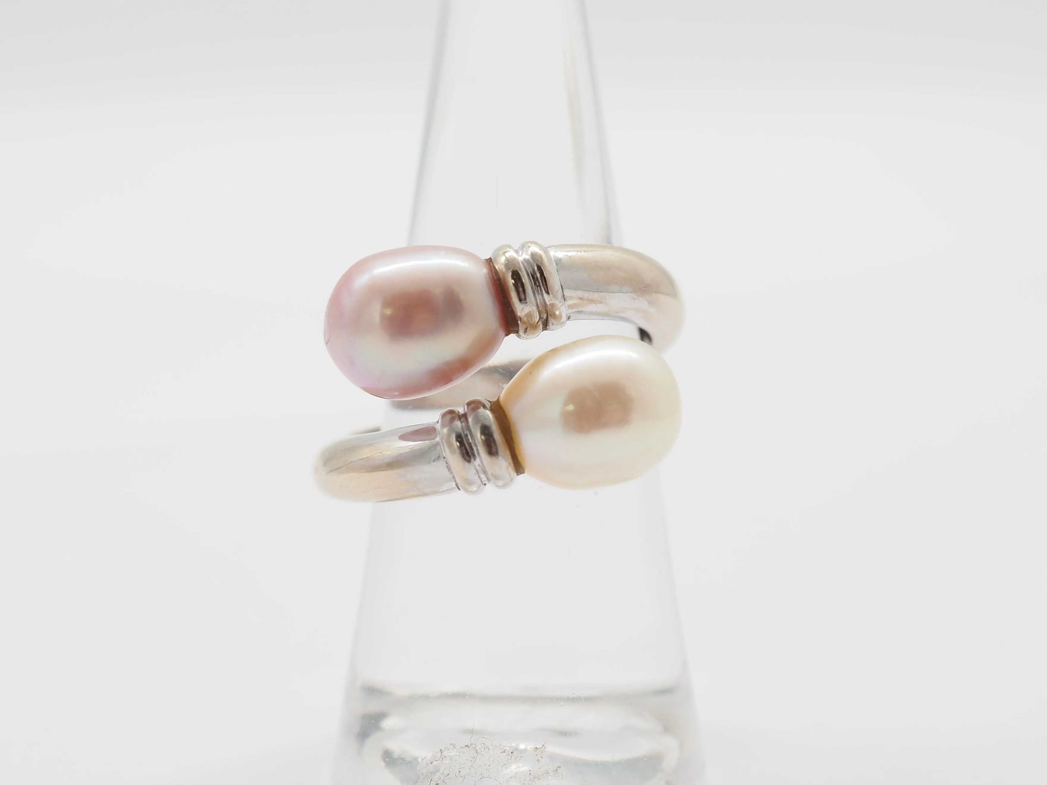 Bague toi et moi en or blanc 18k et perles sold by 58 Facettes product image thumbnail 4