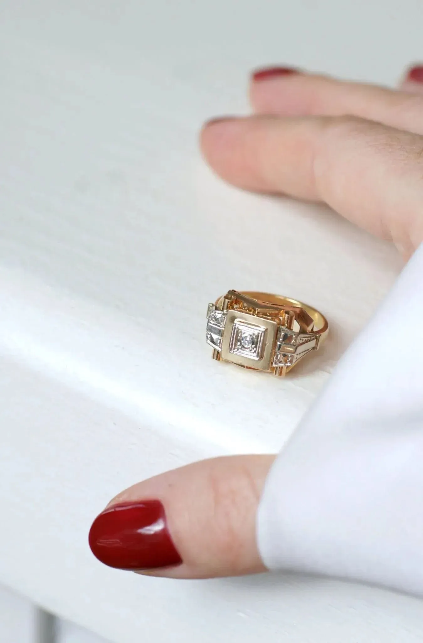 Bague Tank Art Déco deux ors diamant sold by 58 Facettes product image thumbnail 3