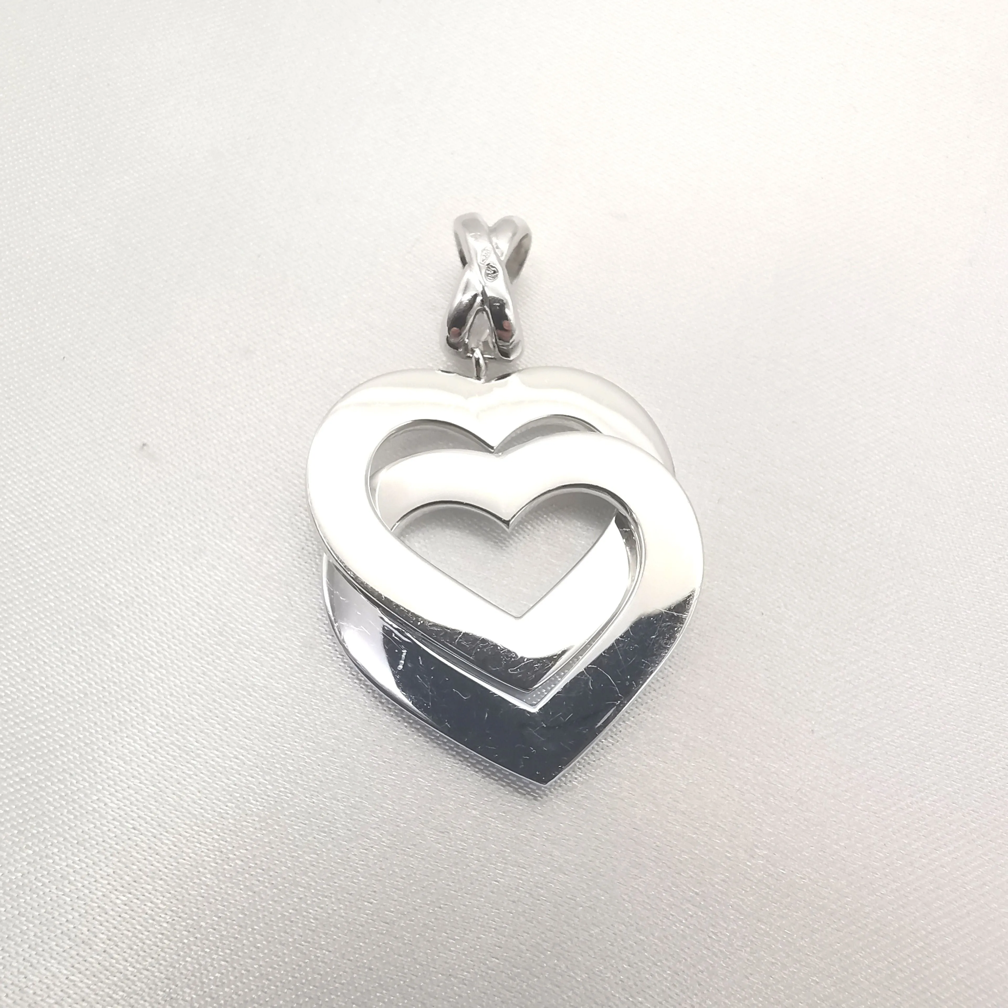 Pendentif Double Cœur Or blanc sold by 58 Facettes product image thumbnail 5