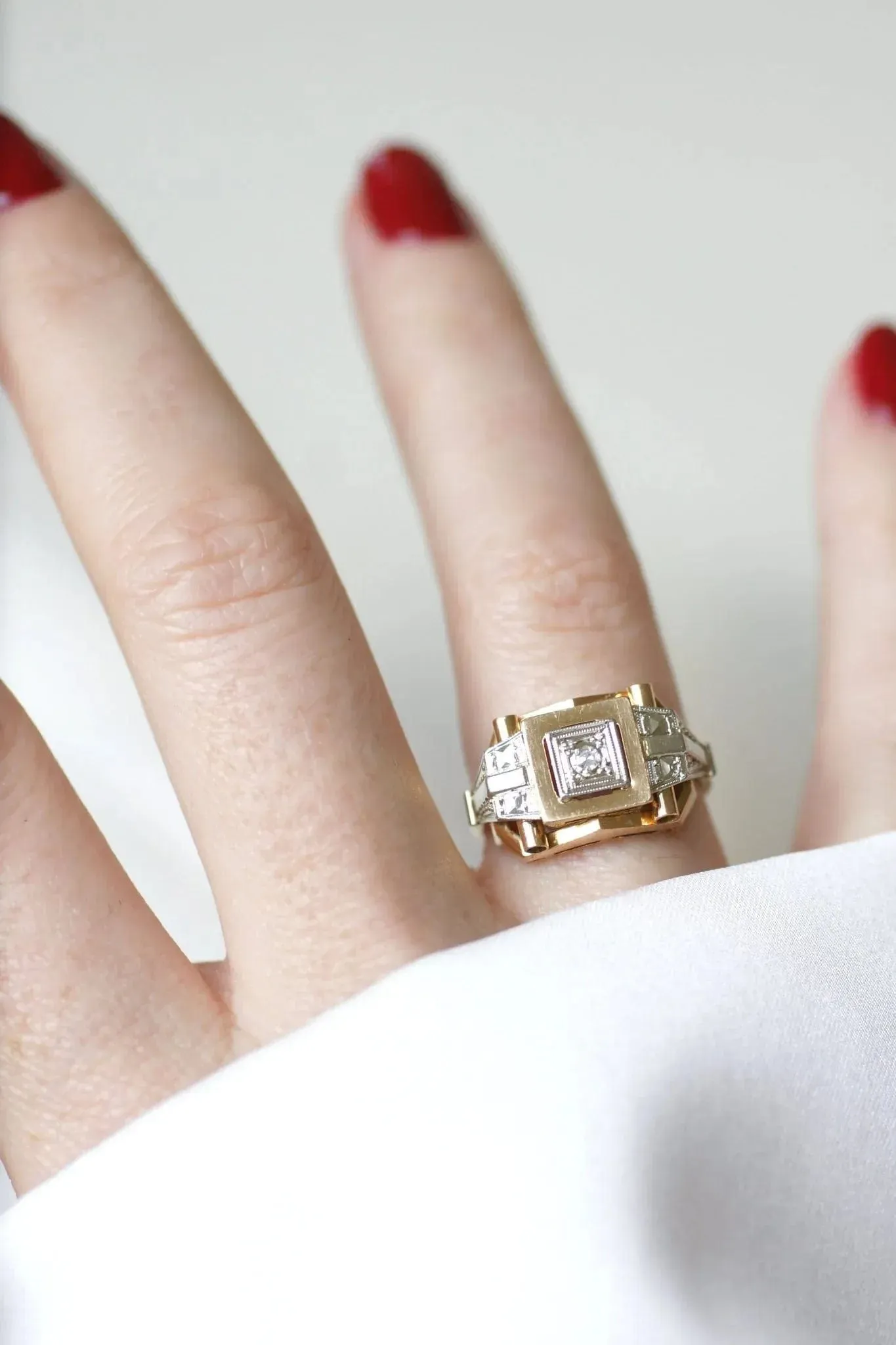 Bague Tank Art Déco deux ors diamant sold by 58 Facettes product image thumbnail 5