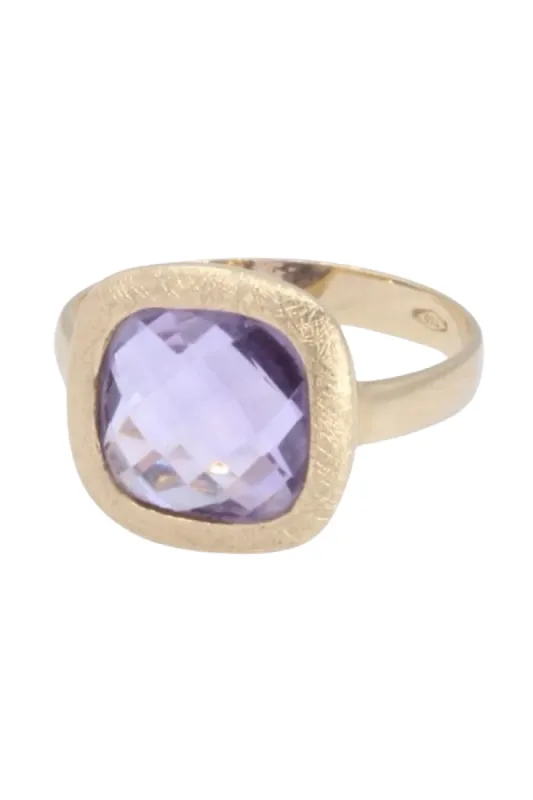 Bague moderne or jaune améthyste sold by 58 Facettes