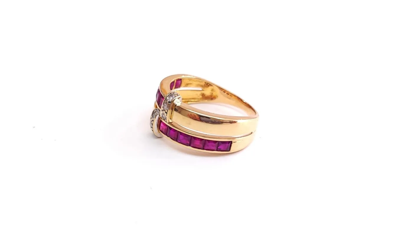 Bague rubis et diamant sold by 58 Facettes