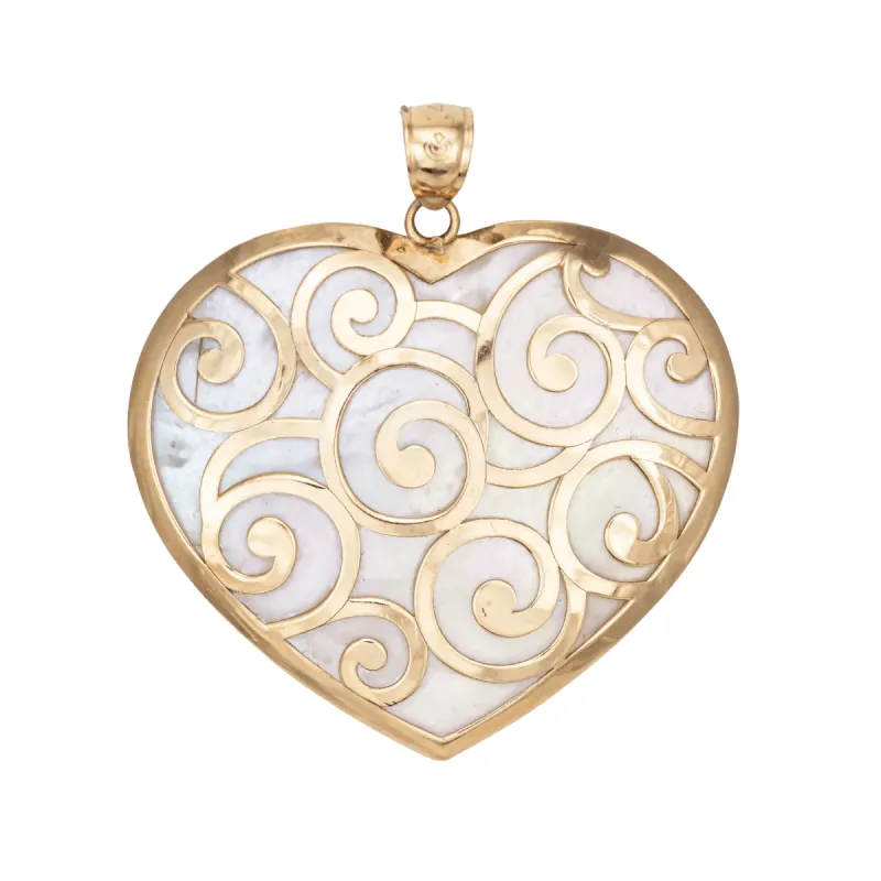 Pendentif Grand Coeur Or Jaune Nacre sold by 58 Facettes