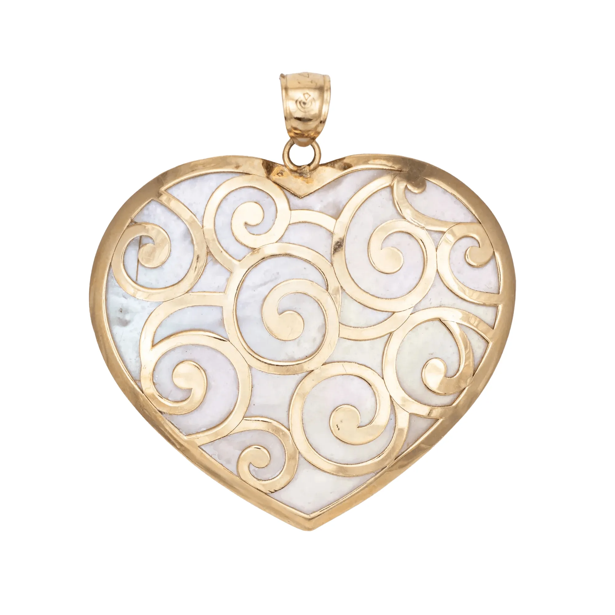 Pendentif Grand Coeur Or Jaune Nacre sold by 58 Facettes