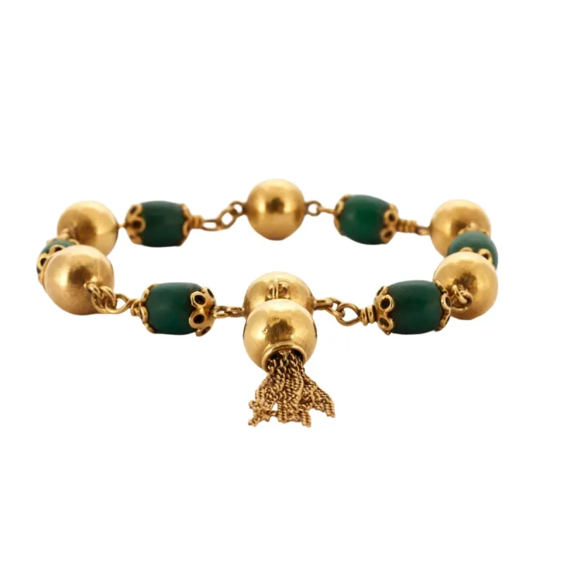 Bracelet vintage jade or jaune sold by 58 Facettes